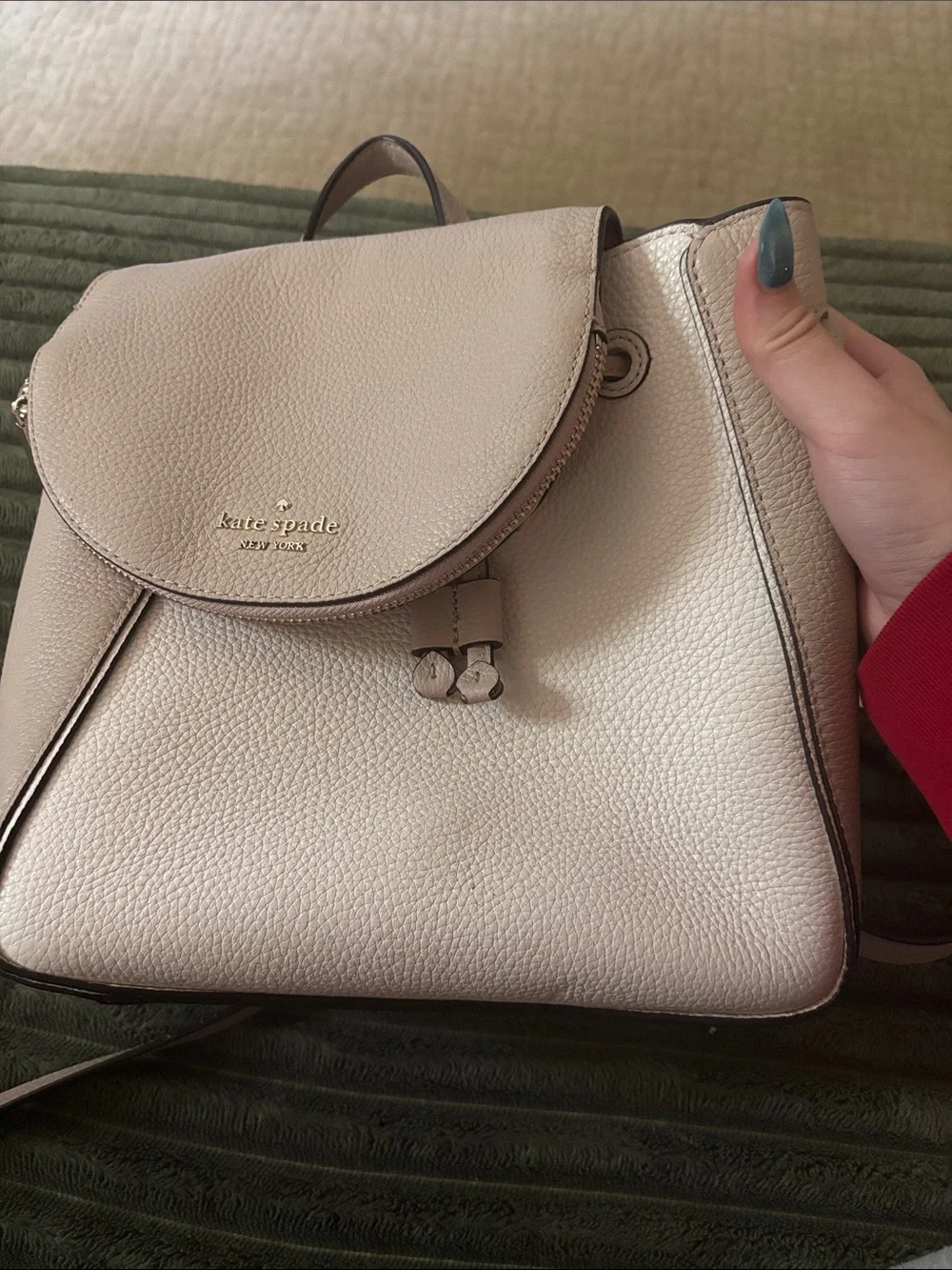 kate spade Cream Pebbled Leather Mini Backpack